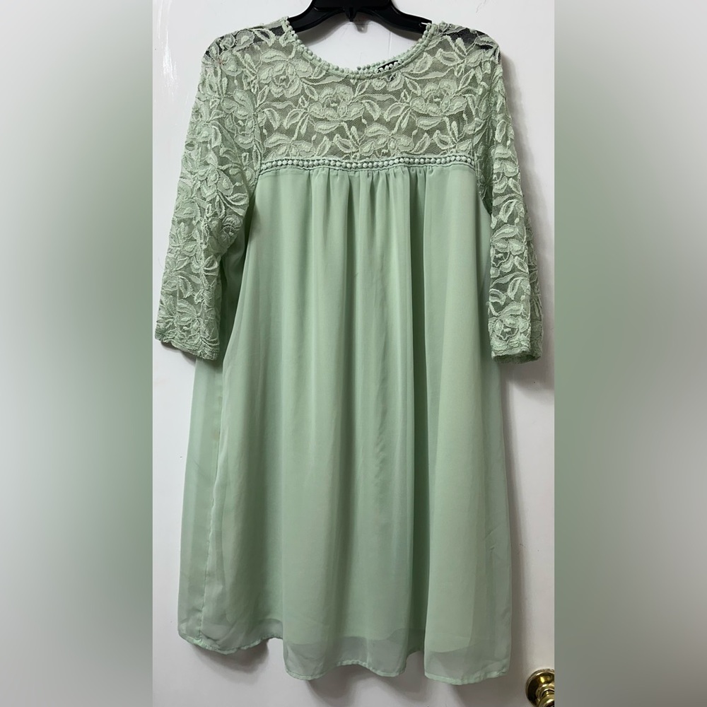 Chic Mint Lace Midi Dress